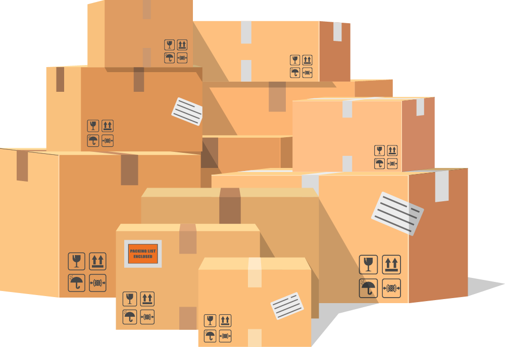 Illustration of a stack of boxes