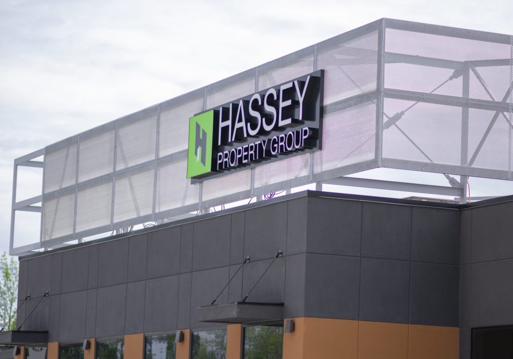 Channel Letter Hassey Building sign